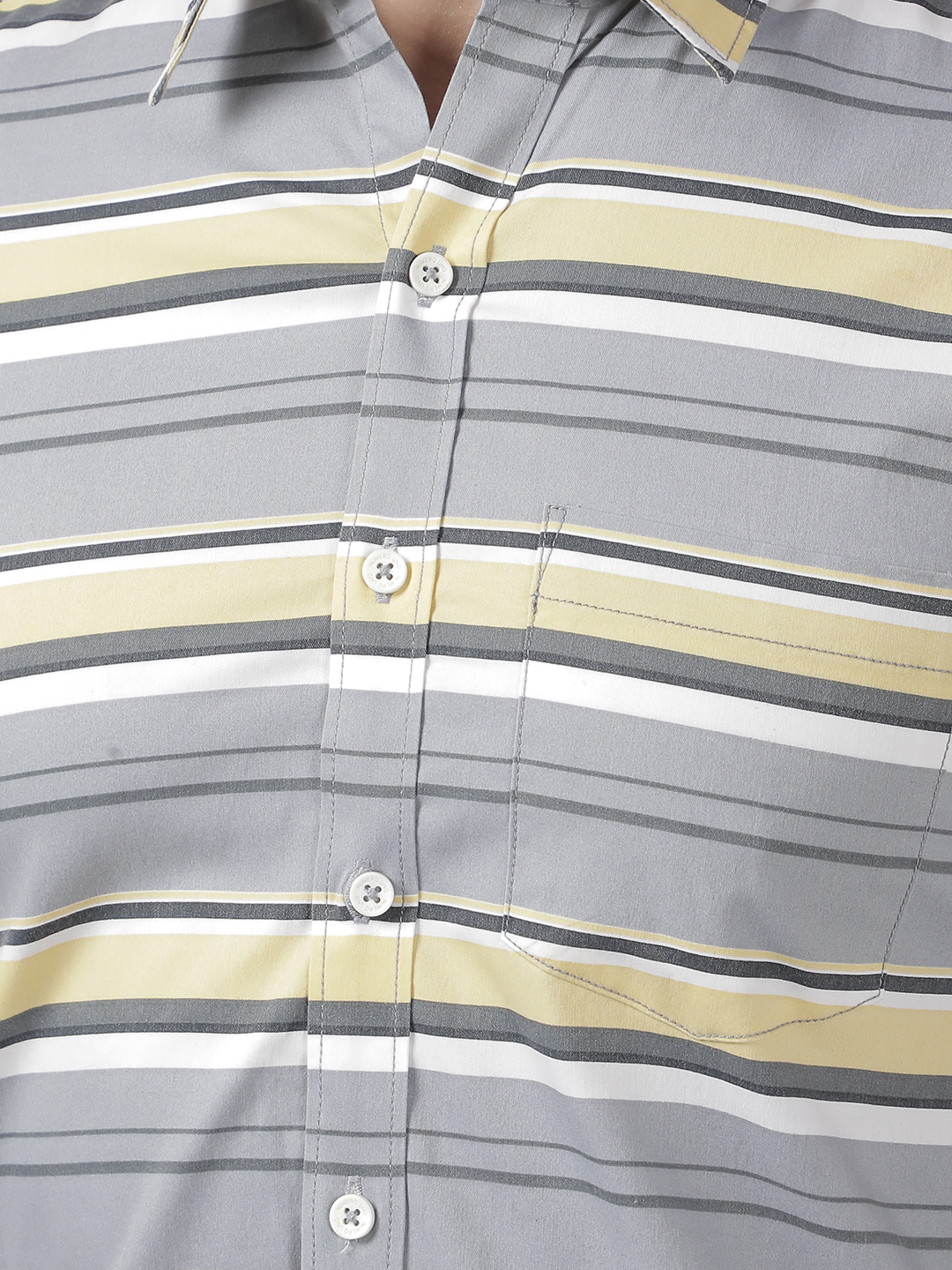 Numero Uno Men Grey Stripes Slim Fit Shirt